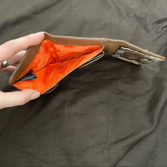 Sharif Genuine Brown Patent Leather Wallet with front embellishment - Picture 10 of 15